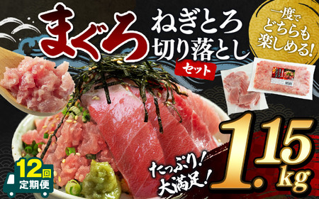【 定期便12回 】大人気！ねぎとろ と 切り落としセット 1.15kg | ネギトロ 切り落とし ねぎとろ トロ とろ 鮪 海鮮 魚介 魚 人気 小分け 人気 定番 ご飯 オススメ 千葉県 君津市 きみつ