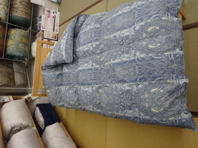 明治6年創業　ワタセのやわらか羽毛ふとん（ブルー）【CW50W1】 羽毛布団