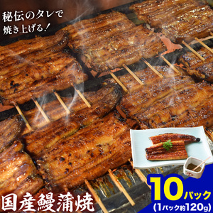 鰻 国産鰻蒲焼 10パック 約 120g ×10 有限会社安井家