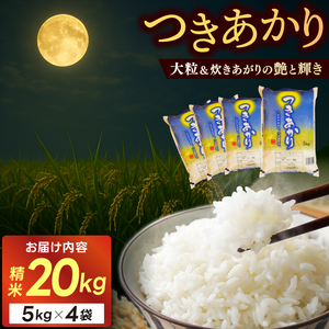  精米 20kg (5kg×4袋) つきあかり【令和7年産】お米 米 ご飯 城里町 桂農産 (AX010)