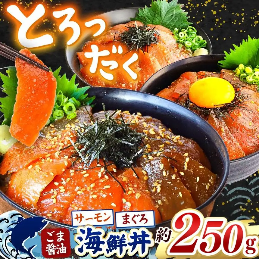"とろだく” ごま醤油 海鮮丼 まぐろ & サーモン 約 250g 魚 海鮮