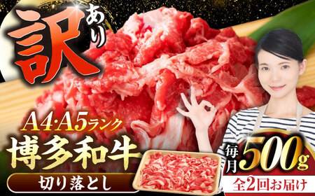 【全2回定期便】【訳あり】【A4-A5ランク】博多和牛 切り落とし 500g[VDZ044]国産 黒毛和牛 牛丼 肉じゃが