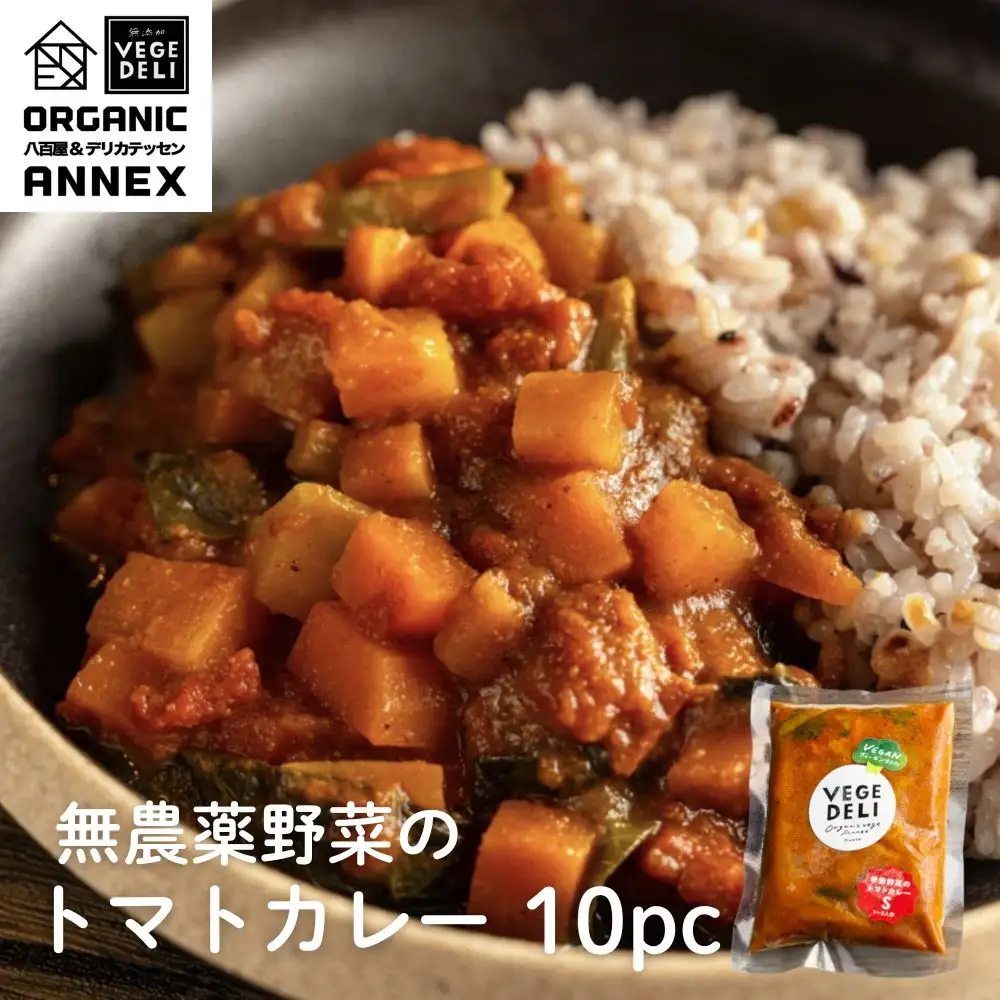 【Organic Vege Annex】無農薬野菜のトマトカレー冷凍10パックセット［ 京都 上賀茂 八百屋 オーガニック ヴィーガン vegan 野菜  こだわりのお惣菜 おいしい 人気 おすすめ アネックス べジ お取り寄せ 通販 送料無料 ふるさと納税 ］