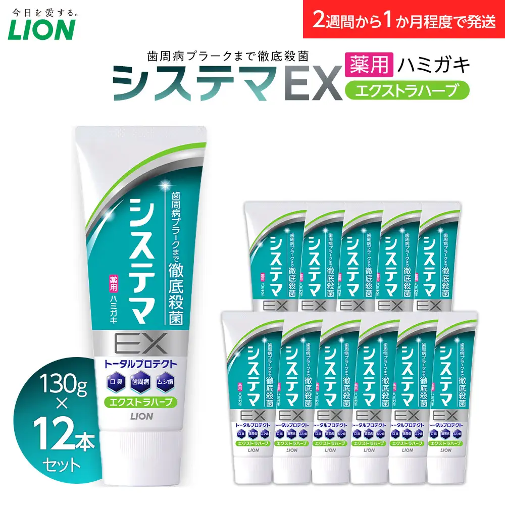 ＬＩＯＮ システマＥＸ（エクストラハーブ）１２本セット ｜ 日用品 ふるさと納税 歯磨き粉 歯磨き粉