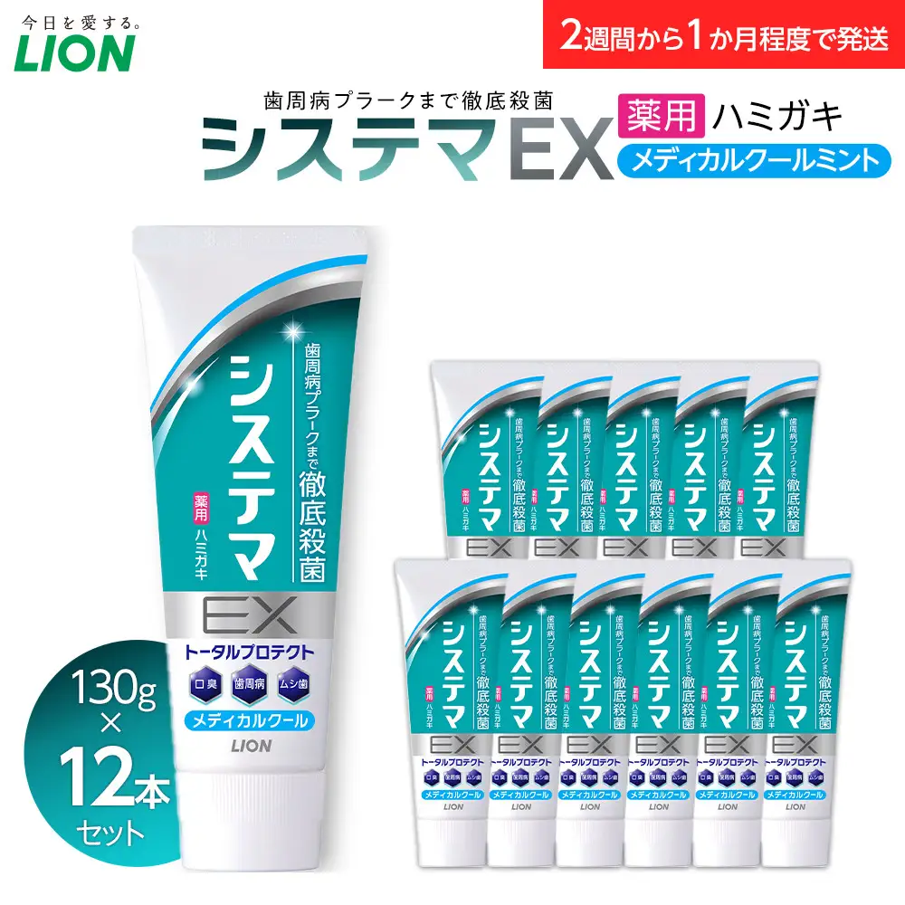 ＬＩＯＮ システマＥＸ（メディカルクール）１２本セット ｜ 日用品 ふるさと納税 歯磨き粉 歯磨き粉