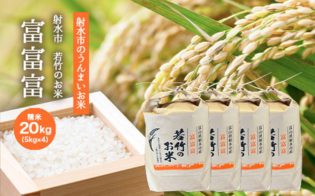 【R8年度産米 新米予約】 [人気のブランド米]富富富 「若竹のお米 」　20kg（5kg×4）【精米】｜新米 先行予約 令和8年産米 ブランド米 富富富 銘柄米 こめ 白米 富富富 ※離島への配送不可 ※2026年10月上旬～10月下旬頃に順次発送予定