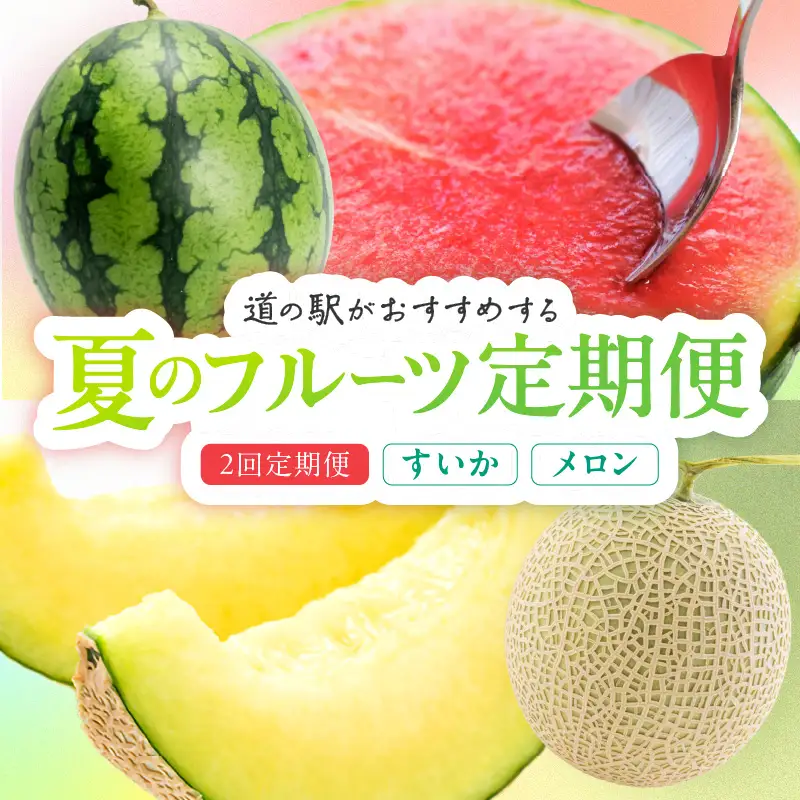 【先行予約】道の駅がおすすめする夏のフルーツ定期便～すいか・メロン～