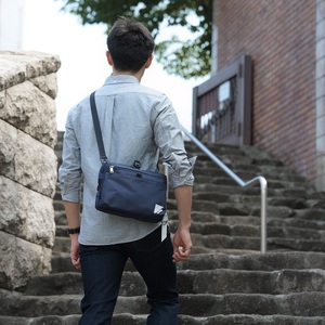 豊岡鞄 CIE WEATHER SHOULDER（071951）ネイビー / 木和田正昭商店 撥水 ショルダーバッグ メンズ クラッチバック バックインバック