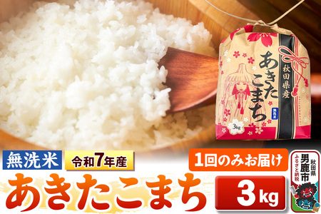 令和7年産【無洗米】秋田県産 あきたこまち 3kg 秋田県 男鹿市 こまちライン