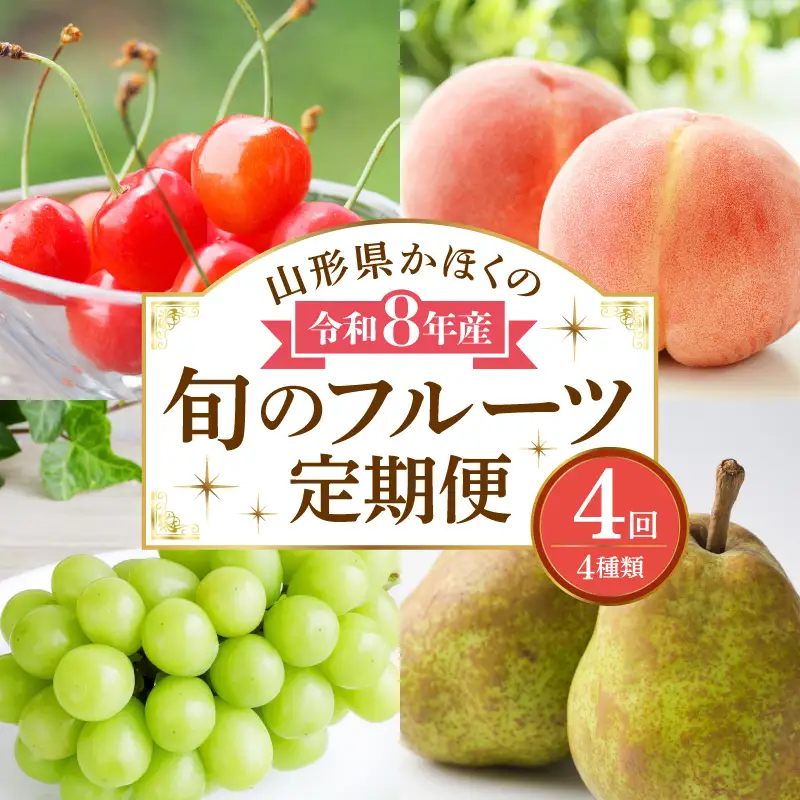 定期便 4回 さくらんぼ入り 旬のフルーツ 定期便 令和8年産 フルーツ