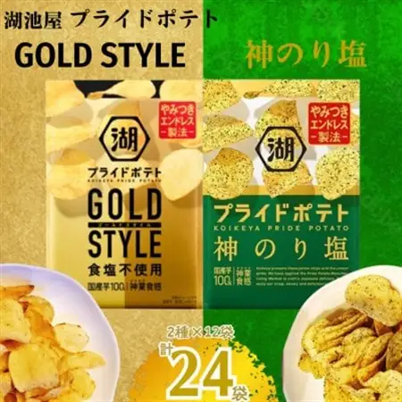 湖池屋　GOLD STYLE極みだし＆神のり塩 24袋セット【1623754】