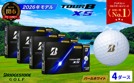 【2026】ゴルフボール 4D ブリヂストン TOUR B XS パールホワイト