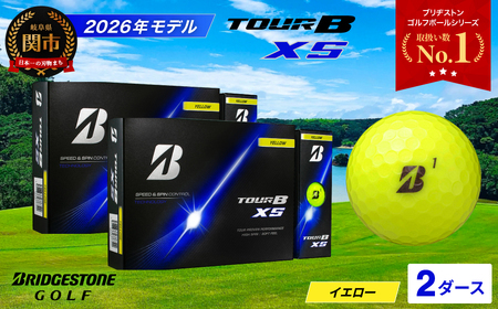 【2026】ゴルフボール 2D ブリヂストン TOUR B XS イエロー