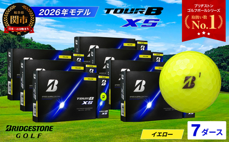 【2026】ゴルフボール 7D ブリヂストン TOUR B XS イエロー