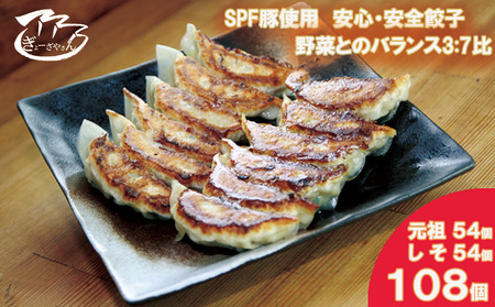 27ぎょーざやさんの餃子詰め合わせセット　（2種　元祖＋しそ　計108個）（027_5029）※北海道・沖縄・離島への配送不可