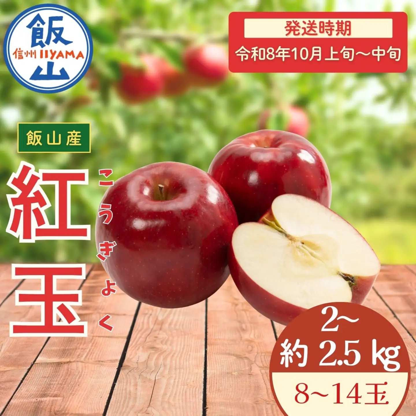 りんご 紅玉 約2～2.5kg（8～14玉）【2026年10月上旬より発送 先行予約】At-007