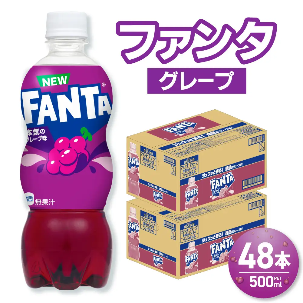 ファンタ グレープ 500mlPET×48本（2ケース） | 炭酸飲料 ペットボトル ファンタ 北海道 札幌市
