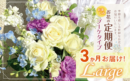 お楽しみ！3か月 お届け お花 の 定期便 「Large」 |  花 ブーケ タイプ 高さ35-40cm 本数12-17本 
