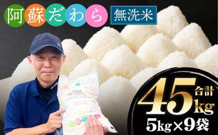  ＜令和7年産＞【無洗米】阿蘇だわら 熊本県 高森町 オリジナル米 計45kg（5kg×9袋） お米 米