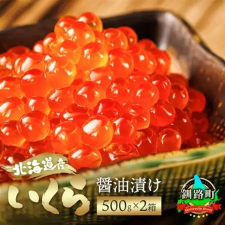 いくら醤油漬け 500g×2箱 ＜北海道産の鮭卵＞【配送不可地域：離島】【1624331】