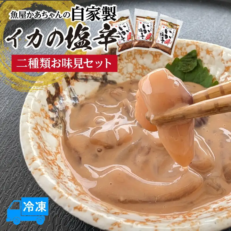 イカ 塩辛 二種類お味見セット いか 自家製 74-02
