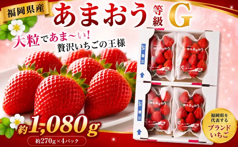 【2月下旬から3月上旬発送】あまおう 1.08kg | あまおう