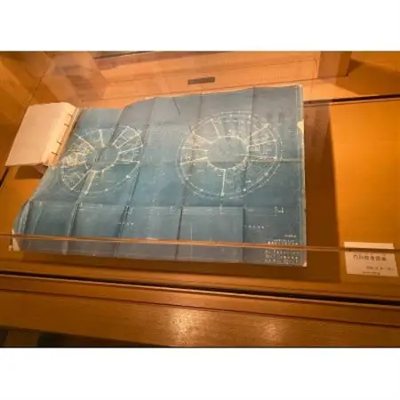 登録有形文化財「朝日小学校円形校舎」建築当初青焼き図面の高精度スキャンデータ【1623565】