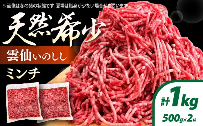 ジビエ 猪肉 ミンチ 500g×2パック 雲仙いのしし / 南島原市 / もりのめぐみ [SDB012]