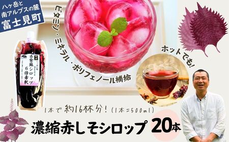 濃縮 赤紫蘇シロップ ６倍希釈 500ml×２０本 | 紫蘇シロップ 馨工房 