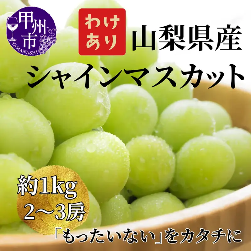【訳あり】山梨県産旬のシャインマスカット 約1kg（2～3房）ご家庭用【2026年発送】（LKS）A08-850 シャインマスカット フルーツ