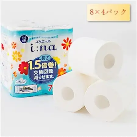 エリエール (イーナ)トイレットペーパー 1.5倍 75m(シングル)8R×4パック(32個)【配送不可地域：離島・北海道・沖縄県】【1625308】