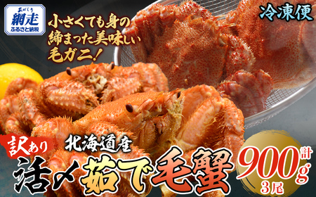 【訳あり】活〆茹で毛蟹3尾 約900g 【ふるさと納税 人気 おすすめ ランキング カニ かに 蟹 毛がに 毛蟹 毛ガニ 活〆 茹で 茹で毛ガニ 活〆毛ガニ 活〆毛がに 訳あり 海鮮 オホーツク 北海道 網走市 送料無料 】  ABAO2200