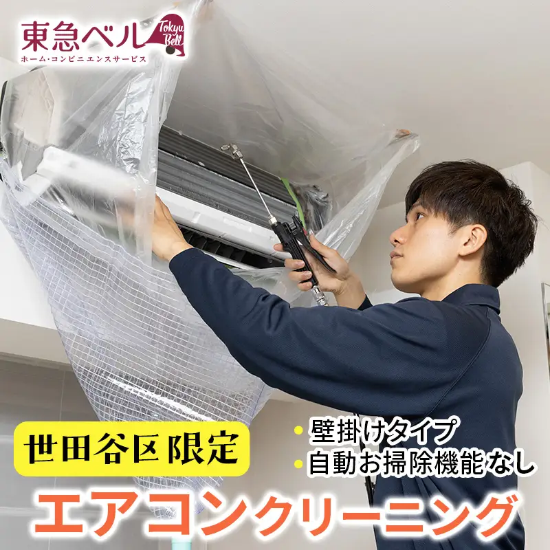 【世田谷区内サービス限定】エアコンクリーニング（壁掛けタイプ、自動お掃除機能なし）清掃 掃除 洗浄 ハウスクリーニング 家事代行_0083-003-se7