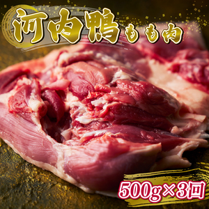 定期便3ヶ月 河内鴨 もも肉 500g スライス 【 鴨肉 】