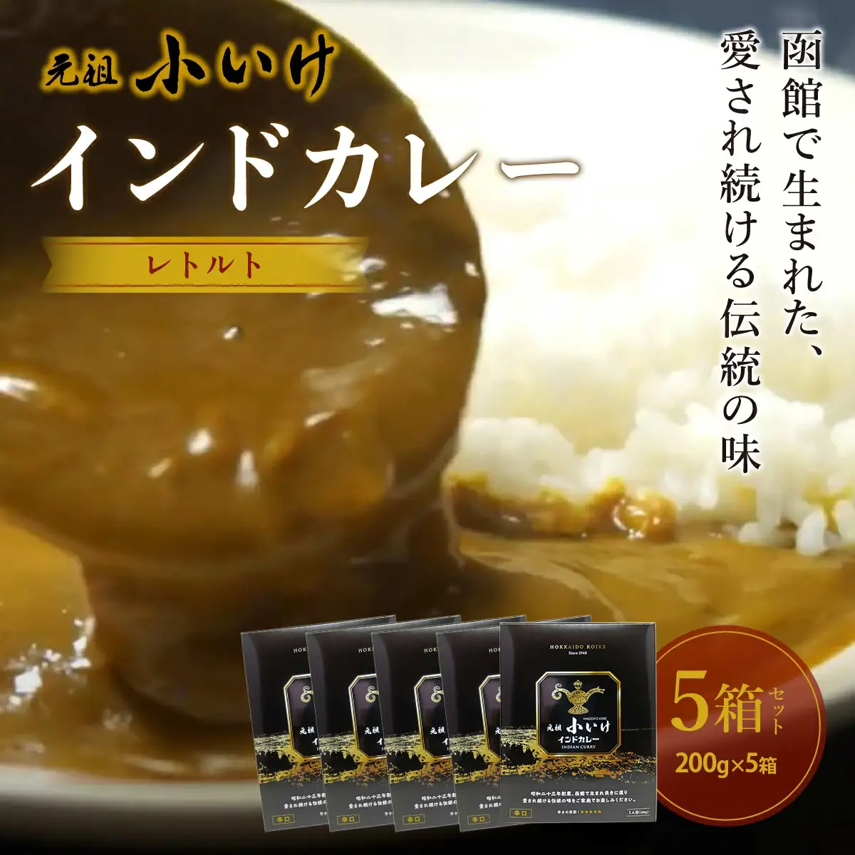 元祖小いけ インドカレー レトルト200ｇ×5 NAAN010