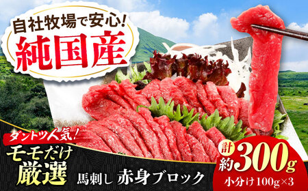 『純国産』熊本の味 赤身 馬刺し 約300g ブロック 冷凍  馬刺し [AYCN026]