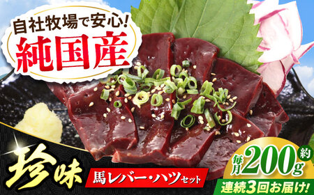 【全3回定期便】『純国産』熊本の味 馬 珍味 セット 計約200g レバー ハツ 刺身レバー[AYCN104]