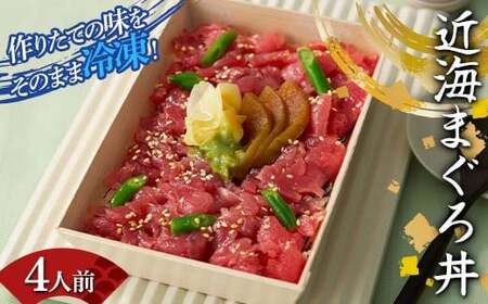 作りたての味をそのまま冷凍！豪華近海まぐろ丼4人前 まぐろ まぐろ丼 海の幸 魚介 海産物 食品 冷凍 加工品 ちらし寿司 ひな祭り F7X-0496