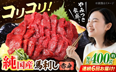 【全6回定期便】『純国産』熊本の味 コリコリ 赤身 馬刺し 計約400g（約200g×2パック）馬刺し[AYCN132]