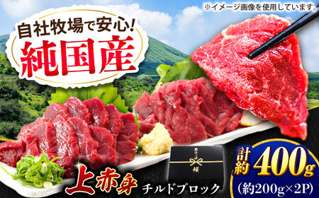 『純国産』熊本の味 上赤身 馬刺し 計約400g（約200g×2パック）ブロック チルド 冷蔵 馬刺し[AYCN040]