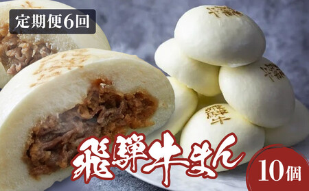 【定期便全6回】飛騨牛まん 10個セット×６回 ｜ 肉まん 簡易包装 惣菜 肉まん 中華まん GV101