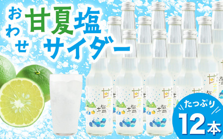 海洋深層水 から作った 塩 を使った 甘夏 塩 サイダー  ［香料・酸味料・保存料不使用］ たっぷり 12本  炭酸  ジュース  ギフト  贈り物  詰め合わせ  三重県 尾鷲 しお学舎  MO-23