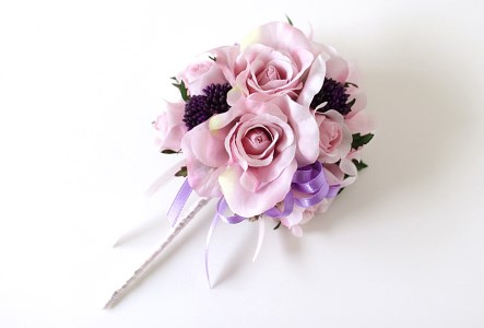 フラワーアレンジメントブーケ モーブピンク