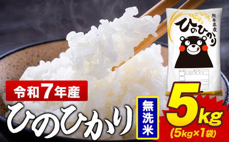 令和7年産 無洗米 米 ひのひかり 5kg《7-14日以内に出荷予定(土日祝除く)》熊本県 菊池市 国産 熊本県産 精米 無洗米 送料無料 ヒノヒカリ こめ お米 
