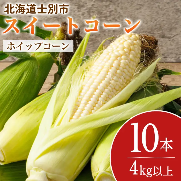 ＜期間限定＞天塩川源流スイートコーン ホイップコーン (10本)【2026年8月下旬より順次発送】北海道産 北海道 士別市 とうもろこし トウモロコシ とうきび コーン 野菜 産地直送 【三栄アグリ】【A7097】