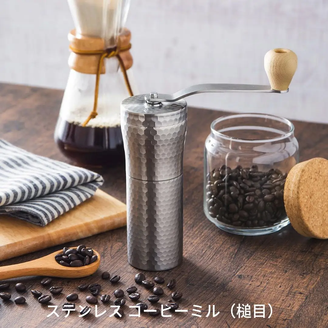 セラミックステンレスコーヒーミル 槌目 手動 コンパクト 燕三条製