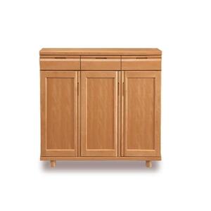 大川家具 シューズボックス やぐら1200Lタモ 幅120cm  靴箱 収納【3材質】