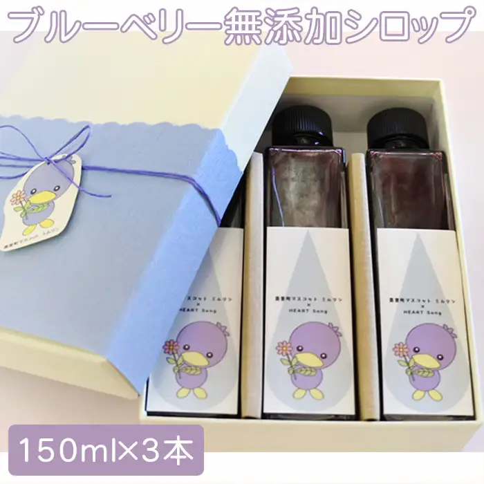 ブルーベリー無添加シロップ3本セット【見た目も可愛く！お菓子屋がつくる美里町産ブルーベリーシロップ】  [No.146]