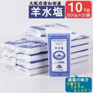羊水塩 10kg (500g×20袋) セット 詰め合わせ 岸和田産 塩 食塩 泉州塩 ソルト ミネラル 調味料 調味料セット 大阪 大阪府 岸和田市
