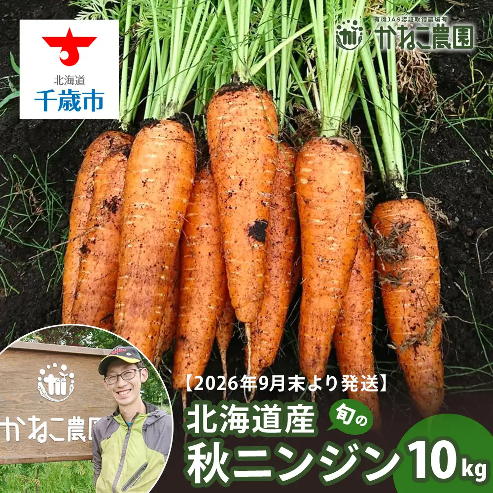 【2026年9月末より発送】北海道産 旬の秋ニンジン 10㎏ 【かねこ農園】